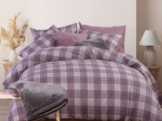 Σεντόνια Wildville (Σετ 3τμχ) Mauve Nef-Nef Μονό 160x260cm 100% Βαμβακερή Φανέλα