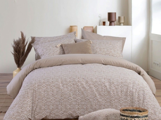 Σεντόνια Wisely Με Λάστιχο (Σετ 3τμχ) Beige Nef-Nef Μονό 100x235cm 100% Βαμβάκι