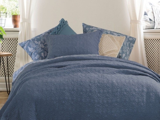 Κουβερλί Laren Blue Nef-Nef Υπέρδιπλο 230x240cm Βαμβάκι-Πολυέστερ