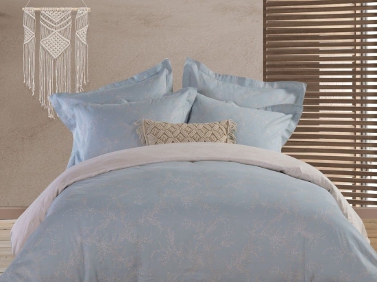 Παπλωματοθήκη Devote (Σετ 3τμχ) Blue Nef-Nef Υπέρδιπλο 240x230cm 100% Βαμβάκι