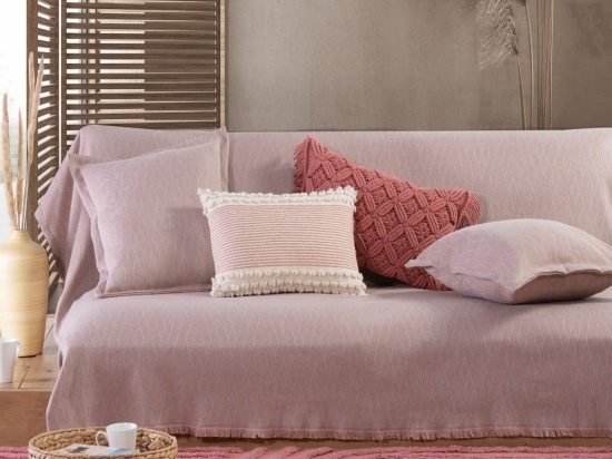Ριχτάρι Colton Pink Nef-Nef Πολυθρόνα 170x180cm Βαμβάκι-Πολυέστερ