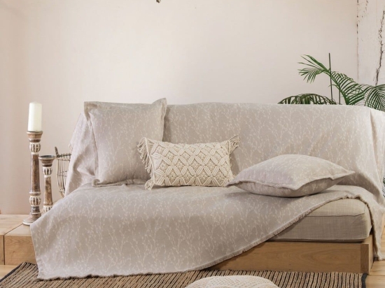 Ριχτάρι Estia Beige Nef-Nef Τριθέσιο 170x300cm Βαμβάκι-Πολυέστερ
