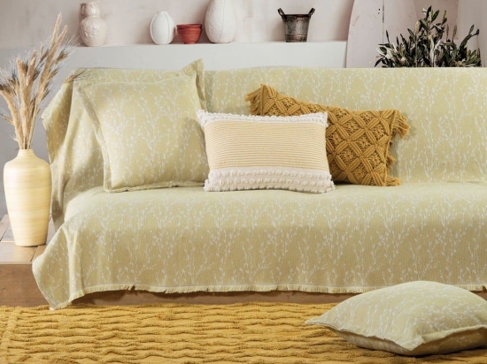 Ριχτάρι Estia Yellow Nef-Nef Διθέσιο 170x250cm Βαμβάκι-Πολυέστερ
