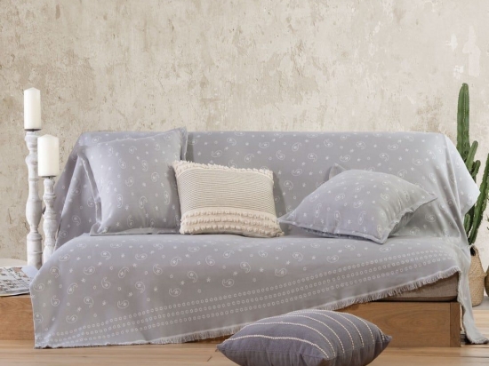 Ριχτάρι Gloom Grey Nef-Nef Τριθέσιο 170x300cm Βαμβάκι-Πολυέστερ