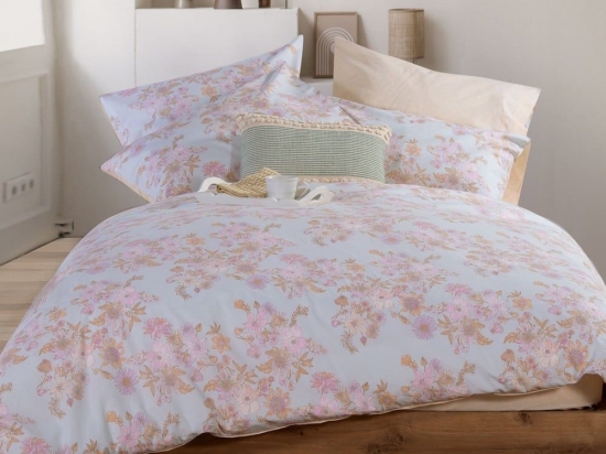 Σεντόνια Edna (Σετ 4τμχ) Aqua Nef-Nef Υπέρδιπλo 240x270cm 100% Βαμβάκι