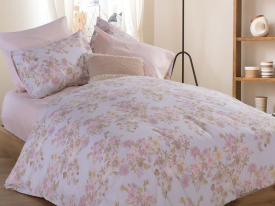 Σεντόνια Edna Με Λάστιχο (Σετ 4τμχ) Grey Nef-Nef King Size 180x230cm 100% Βαμβάκι