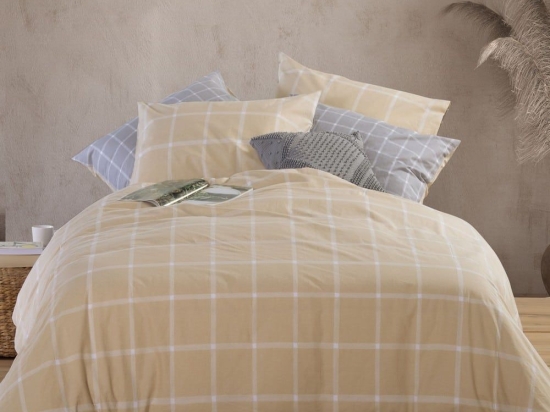 Σεντόνια Henry Με Λάστιχο (Σετ 4τμχ) Yellow Nef-Nef King Size 180x230cm 100% Βαμβάκι