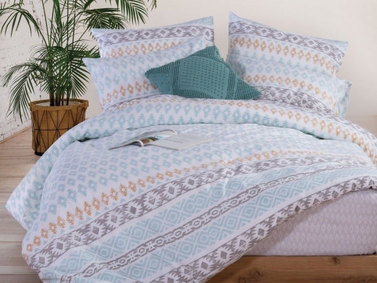 Σεντόνια Zoran (Σετ 4τμχ) Aqua Nef-Nef Υπέρδιπλο 240x270cm 100% Βαμβάκι