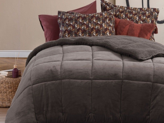 Κουβερτοπάπλωμα Singular Taupe Nef-Nef Υπέρδιπλο 220x240cm Πολυέστερ