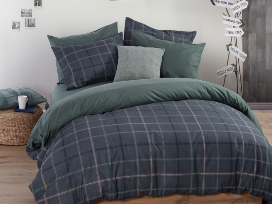 Σεντόνια Φανελένια Geremi (Σετ 3τμχ) Denim Nef-Nef Μονό 160x260cm 100% Βαμβακερή Φανέλα