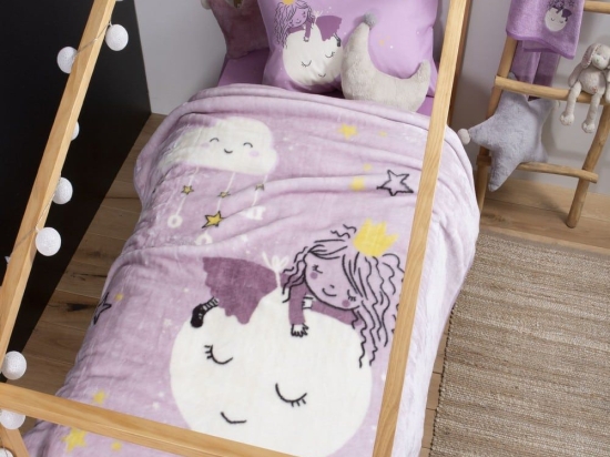 Κουβέρτα Παιδική Magic On The Moon Lilac Nef-Nef Μονό 160x220cm Πολυέστερ