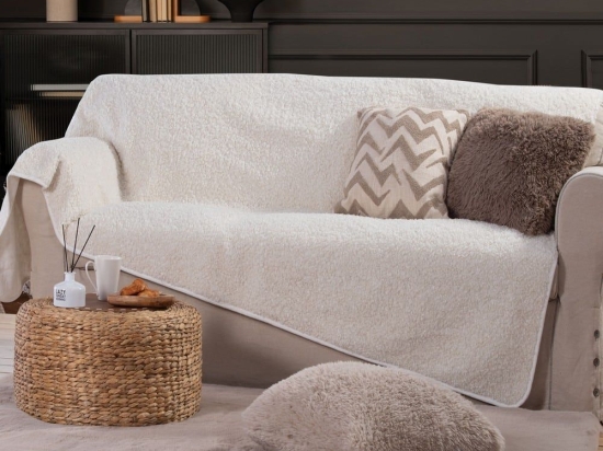 Ριχτάρι Vanjel Ecru Nef-Nef Πολυθρόνα 150x180cm Πολυέστερ