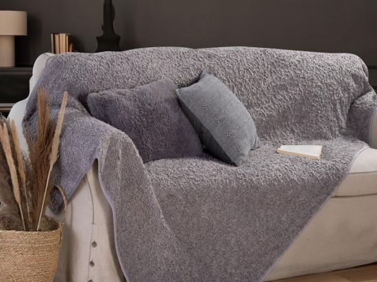 Ριχτάρι Vanjel Grey Nef-Nef Τριθέσιο 150x300cm Πολυέστερ