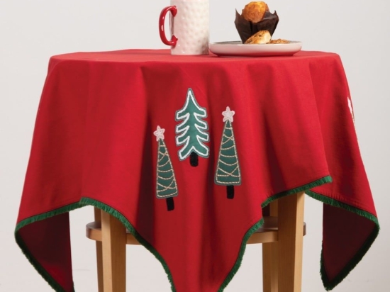 Καρέ Χριστουγεννιάτικο Jingle Bells Red Nef-Nef 100X100cm