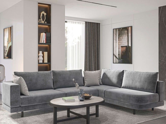 Καναπές Γωνιακός Νο11 276x223cm Anthracite