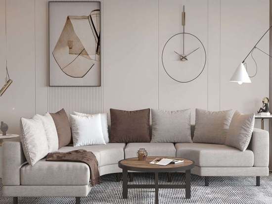Καναπές Γωνιακός Νο12 366x244cm Ecru
