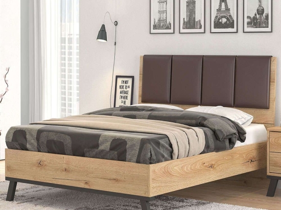 Κρεβάτι Nο69 150x200x100cm Honey-Brown Διπλό