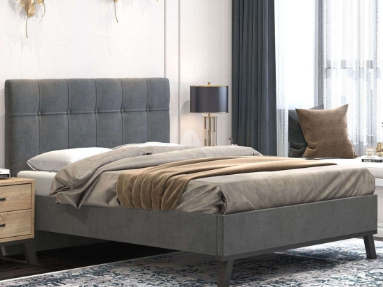Κρεβάτι No80 150x200x111cm Dark Grey Διπλό