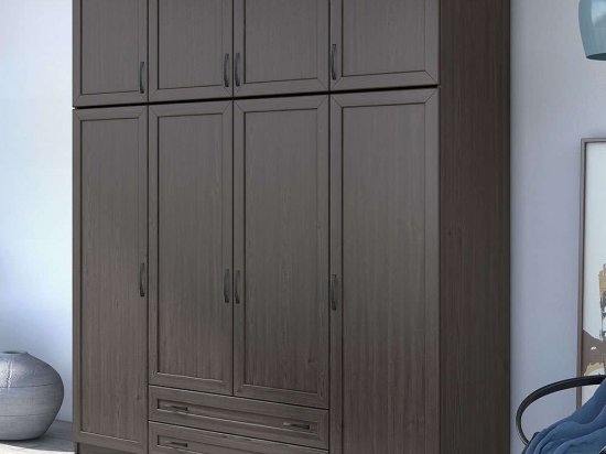 Ντουλάπα Τετράφυλλη Με Πατάρι 202x60x233cm Wenge Τετράφυλλη