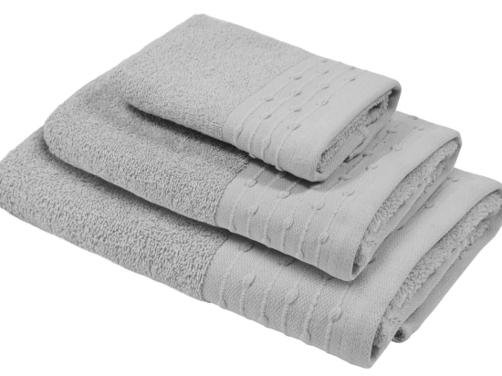 Amo la Casa Σετ 3 Τεμ Πετσέτες Bio Cotton - Γκρι