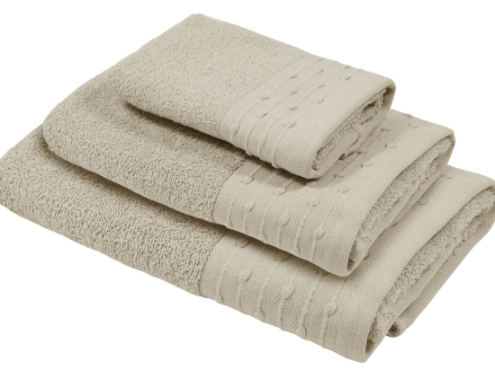 Amo la Casa Σετ 3 Τεμ Πετσέτες Bio Cotton - Μπεζ