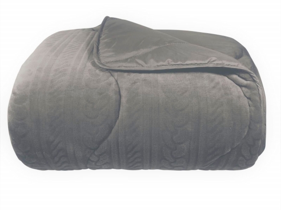 Amo la Casa Κουβερτοπάπλωμα Γούνα 450 gsm King Size 260X250 - Treccia Γκρι
