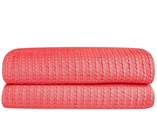 Κουβέρτα Soho 44 Βαμβακερή Waffle Coral Kentia Υπέρδιπλο 230x240cm 100% Βαμβάκι