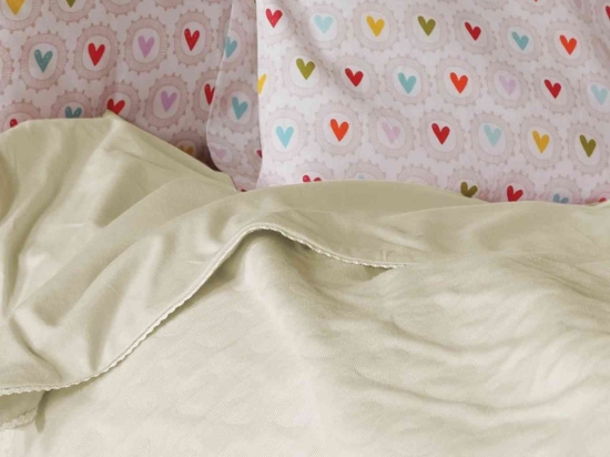 Κουβέρτα Cute Heart Ecru Nef-Nef Κούνιας 110x150cm 100% Βαμβάκι