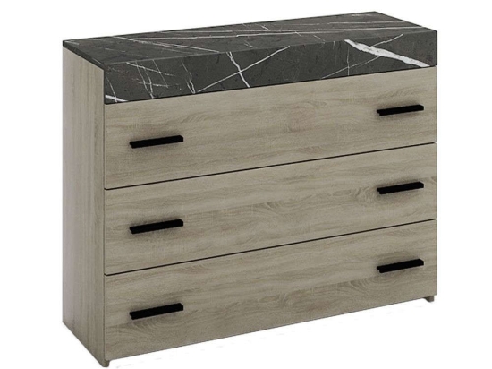 Κομότα Metropolis Με 3 Συρτάρια 09-1195 105x45xH78cm Dark Sonoma