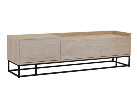 Έπιπλο Τηλεόρασης Hilton 160x39,5xH45cm Sonoma-Black 05-0456 Μελαμίνη,Μέταλλο