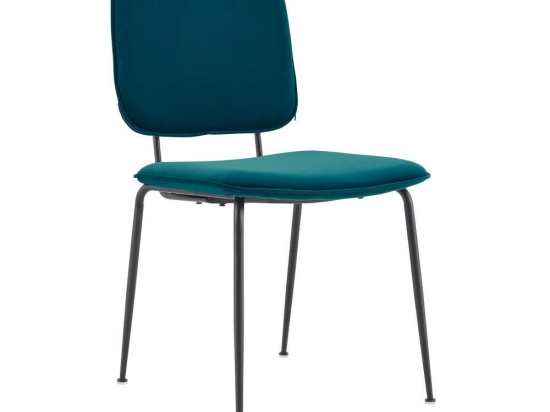Καρέκλα Τραπεζαρίας Nola 49x61,5xH84,5cm Emerald 03-0719 Σετ 4τμχ Βελούδο, Μέταλλο