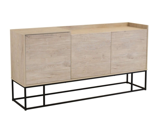 Μπουφές Hilton 160x39,5xH80cm Sonoma-Black 05-0457 Μελαμίνη,Μέταλλο
