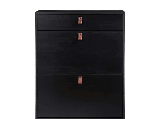 Παπουτσοθήκη Porto Bello 80x24xH95cm Black 10-0033 Μελαμίνη