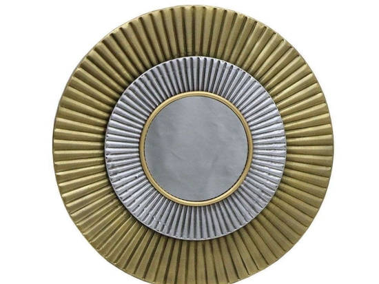 Καθρέπτης Solar 11-0307 Φ62x4,5cm Gold-Silver Μέταλλο
