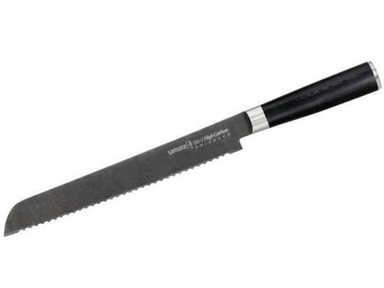 Μαχαίρι Ψωμιού MO-V Stonewash SM-0055B 23cm Black Samura Ανοξείδωτο Ατσάλι