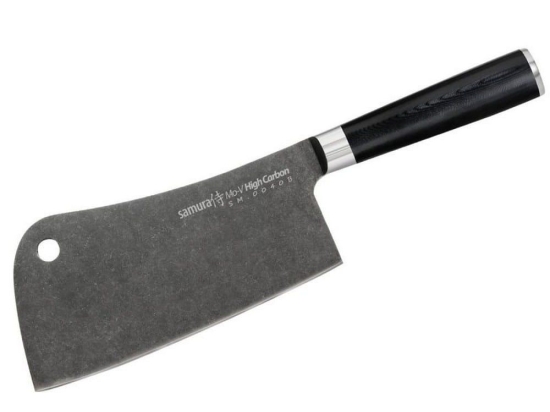 Μπαλτάς MO-V Stonewash SM-0040B 18cm Black Samura Ανοξείδωτο Ατσάλι