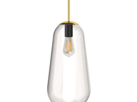 Φωτιστικό Οροφής Pear L 8671 Transparent-Gold Nowodvorski Μέταλλο,Γυαλί
