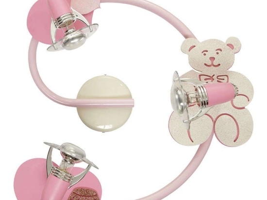 Φωτιστικό Οροφής Παιδικό Honey III 3660 Pink-Ecru Nowodvorski Μέταλλο,Πλαστικό