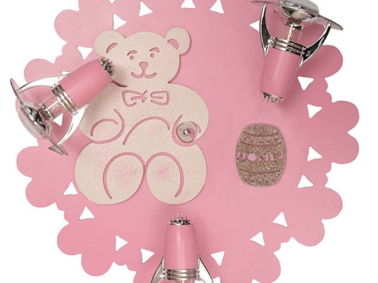 Φωτιστικό Οροφής Παιδικό Honey III 3661 Pink-Ecru Nowodvorski Μέταλλο,Πλαστικό