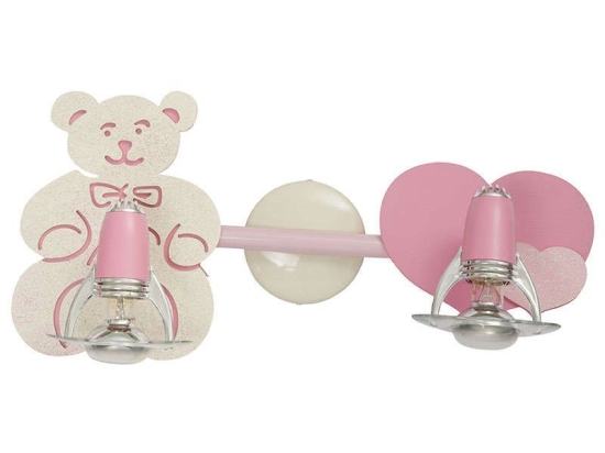Φωτιστικό Τοίχου Παιδικό Honey II 3657 Pink-Ecru Nowodvorski Μέταλλο,Πλαστικό