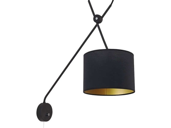 Φωτιστικό Τοίχου Viper I 6513 Black-Gold Nowodvorski Μέταλλο,Ύφασμα
