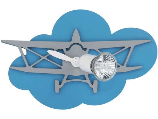 Φωτιστικό Τοίχου Παιδικό Plane I 6902 Blue-Grey Nowodvorski Πλαστικό