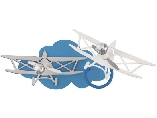 Φωτιστικό Τοίχου Παιδικό Plane II 6903 Blue-Grey Nowodvorski Πλαστικό