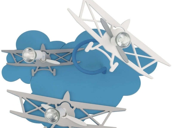 Φωτιστικό Τοίχου Παιδικό Plane III 6904 Blue-Grey Nowodvorski Πλαστικό