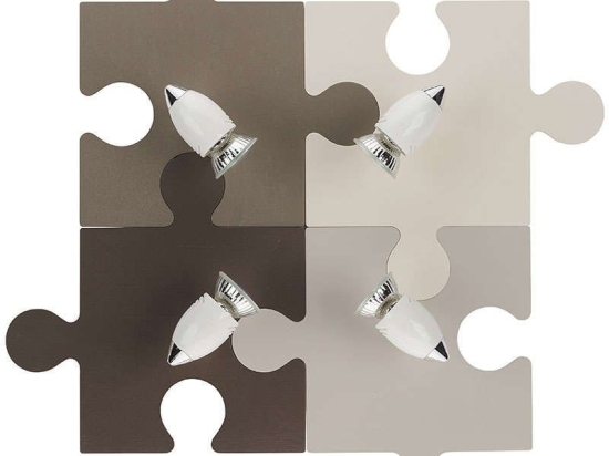 Φωτιστικό Τοίχου Παιδικό Puzzle IV 6382 Brown Nowodvorski Πλαστικό