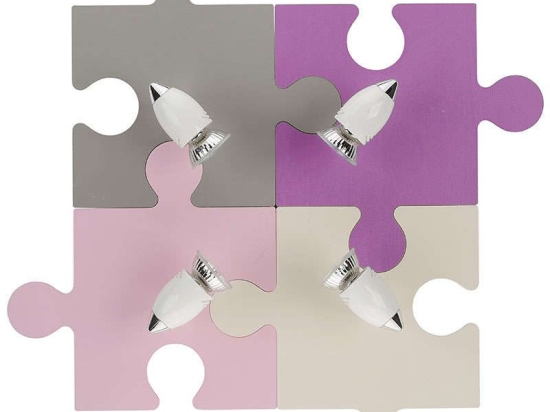Φωτιστικό Τοίχου Παιδικό Puzzle IV 6384 Grey Nowodvorski Πλαστικό