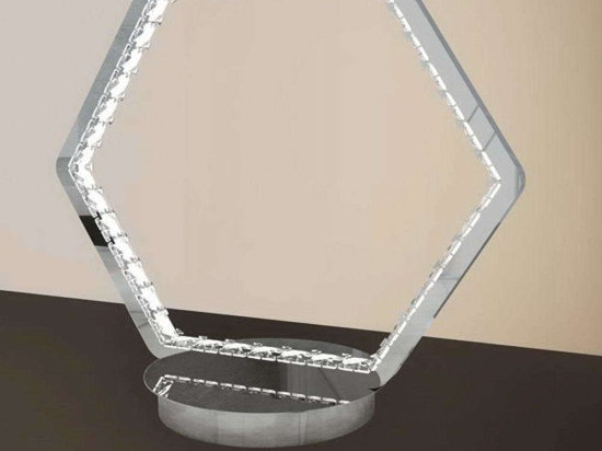 Φωτιστικό Επιτραπέζιο Chiara/L 2130 18x35cm 10W Chrome Sikrea Κρύσταλλο,Μέταλλο
