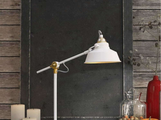 Φωτιστικό Επιτραπέζιο Country/LB 33571 Φ18x38/75xm 1xE27 White-Gold Sikrea Μέταλλο