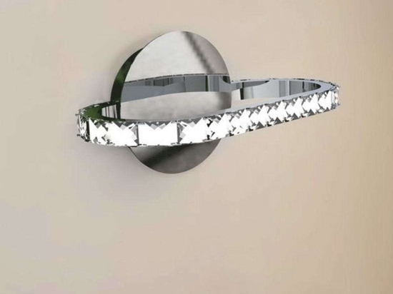 Φωτιστικό Τοίχου-Απλίκα Chiara/A 2147 29x15cm 8W Chrome Sikrea Κρύσταλλο,Μέταλλο