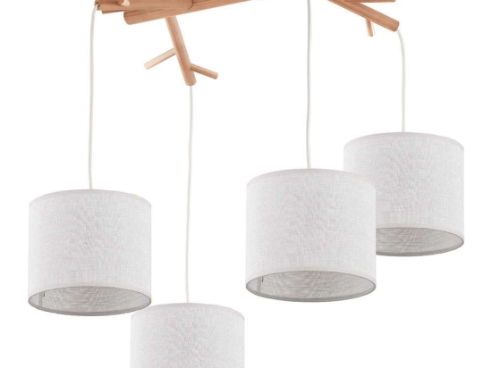 Φωτιστικό Οροφής Albero Linen 6557 4xΕ27 15W 87x53cm Beige TK Lighting